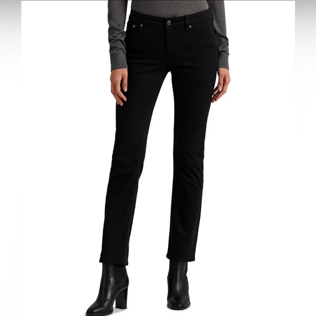 Lauren Ralph Lauren Premier Shape Memory Stretch Denim Straight Leg Ankle Jeans